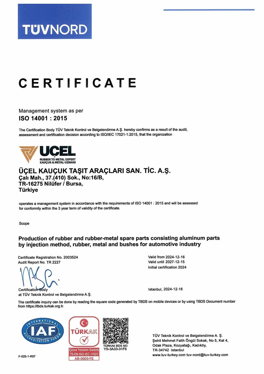 ISO 14001 Certificate